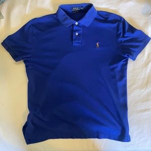 POLO RALPH LAUREN  Pima Soft Touch Royal Blue Polo Shirt Embroidered Logo Medium